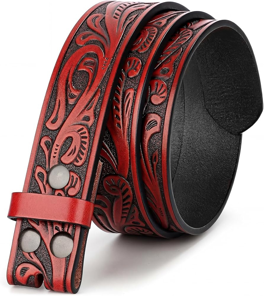 BELTROAD Western Leather Belt Strap for Men Women Cowboy Cowgirl Leather Mens Belts for Jeans Bir... | Amazon (US)
