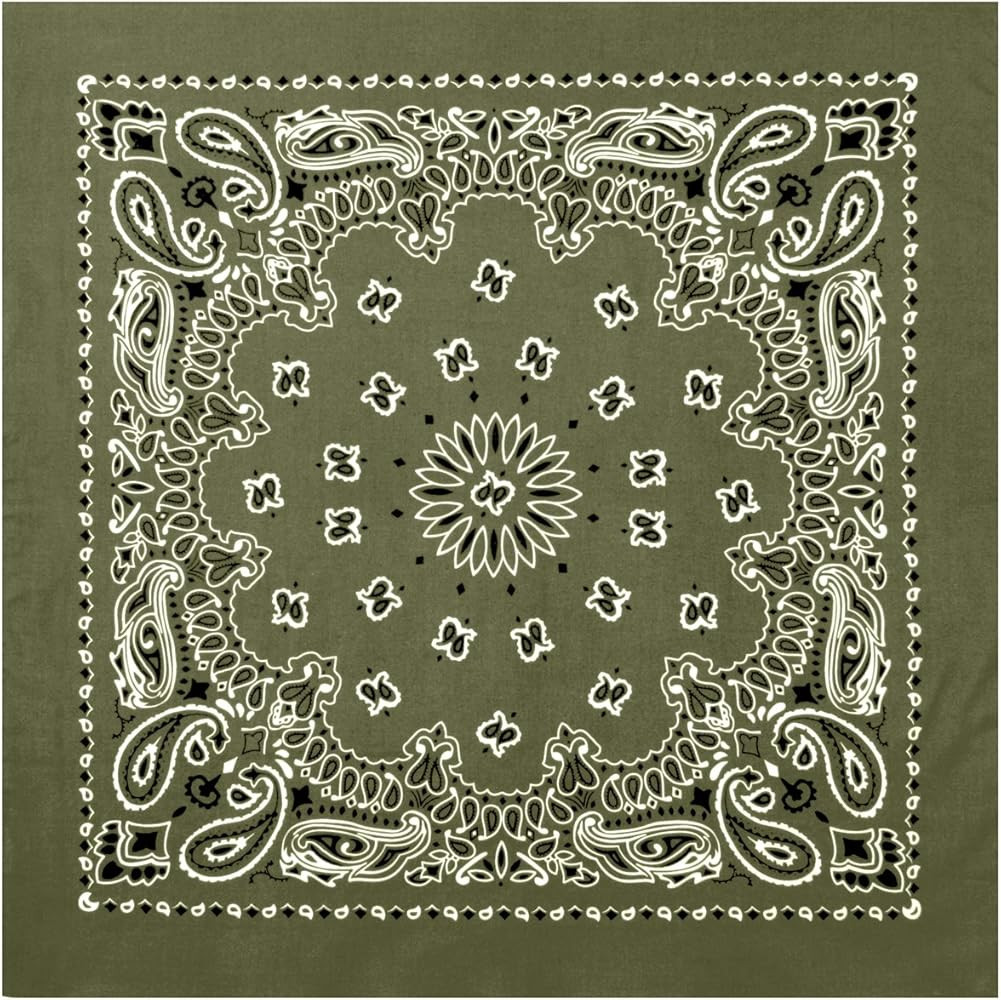 Rothco Trainmen Paisley Bandana – Extra-Large - 27" X 27" - Olive Drab | Amazon (US)