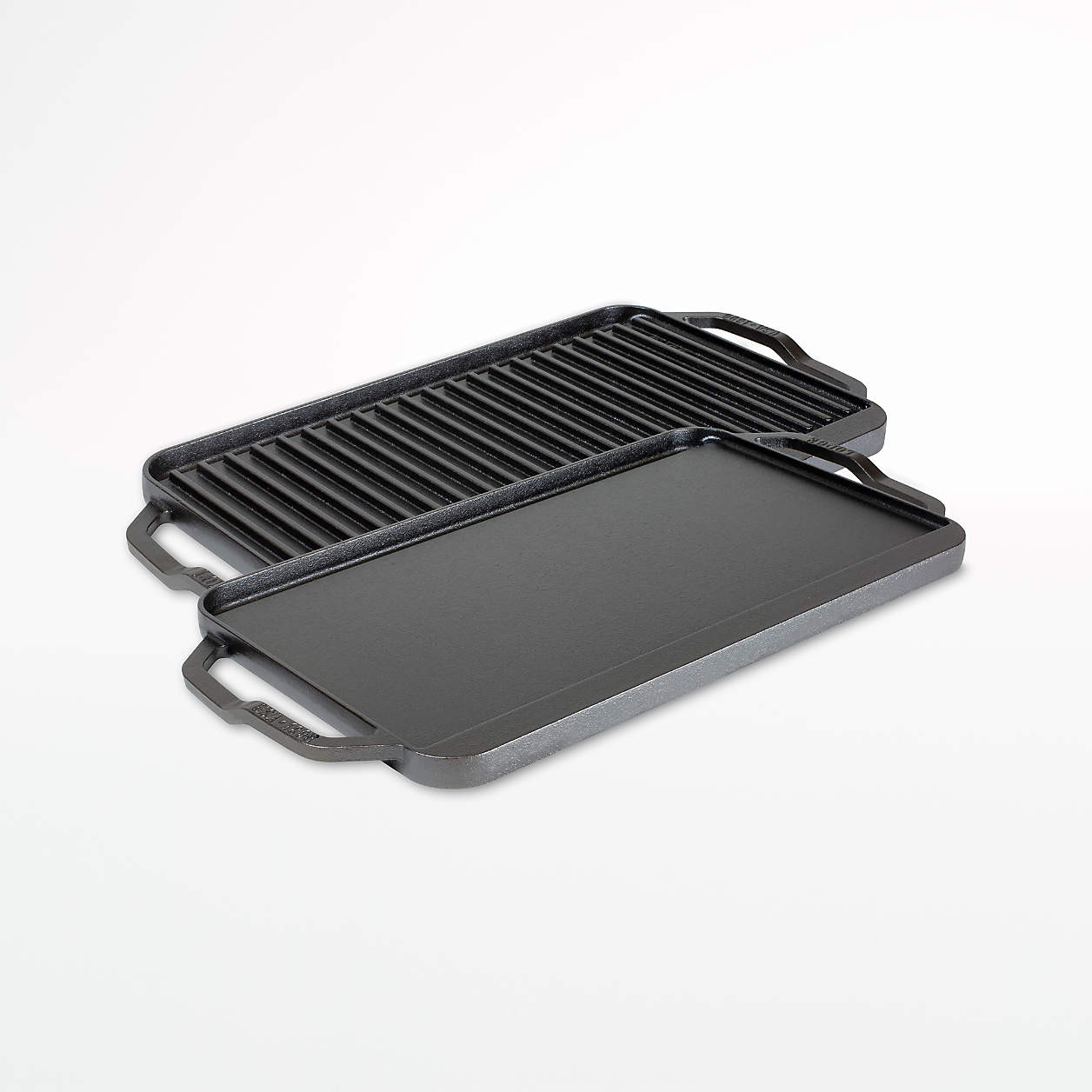 Lodge Chef Collection Seasoned Cast Iron Double Burner Reversible Grill/Griddle + Reviews | Crate... | Crate & Barrel