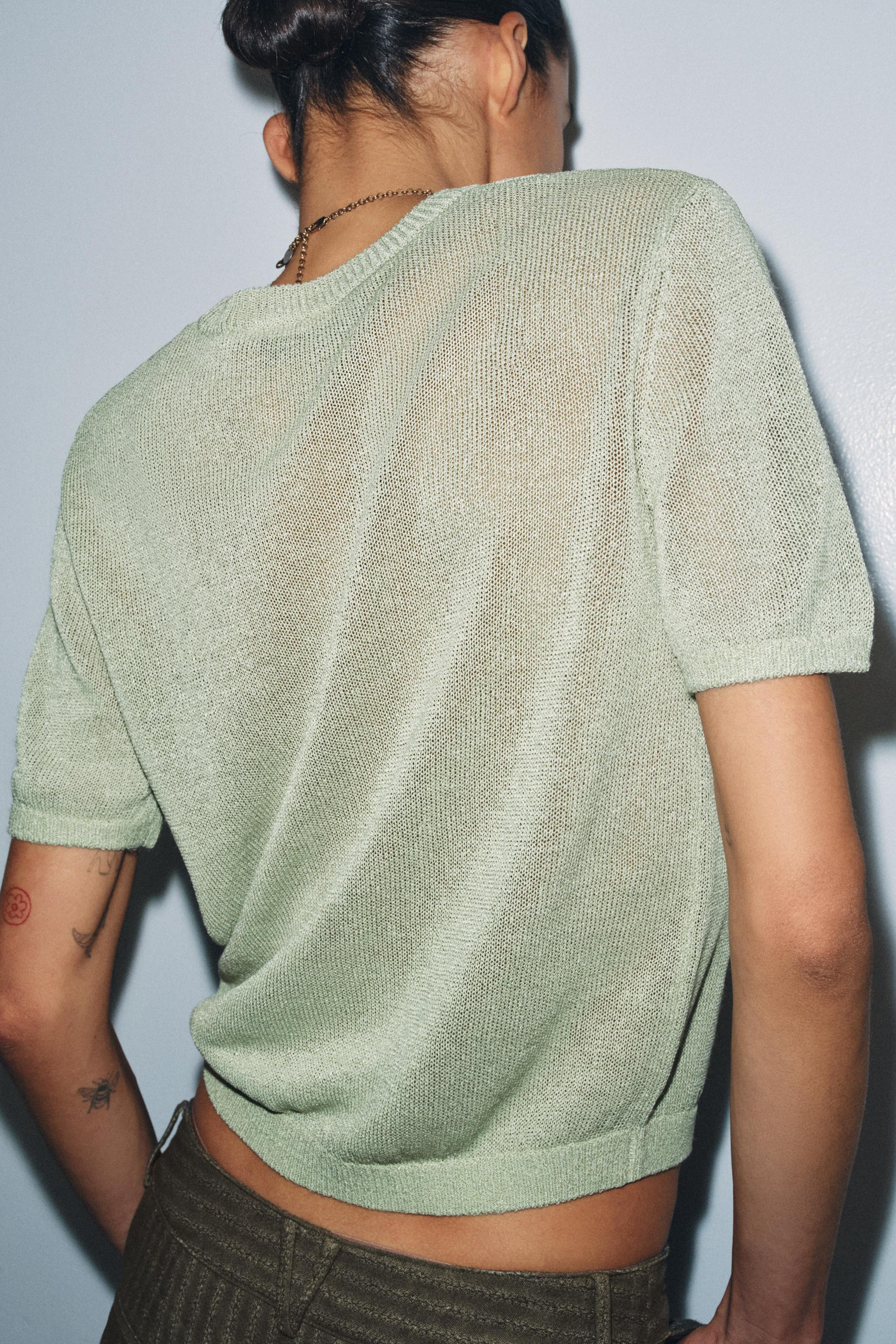 SHORT SLEEVE KNIT TOP | Zara US