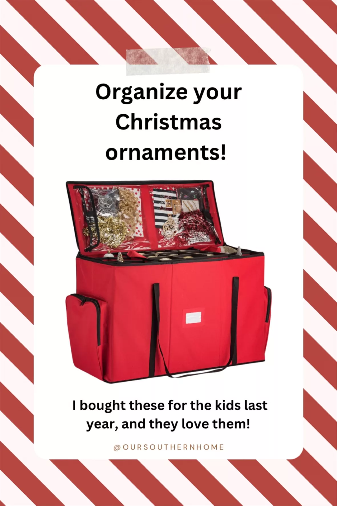  ZOBER Super Rigid 2-in-1 Christmas Ornament Storage Box & Xmas  Figurine Container (Black) : Home & Kitchen