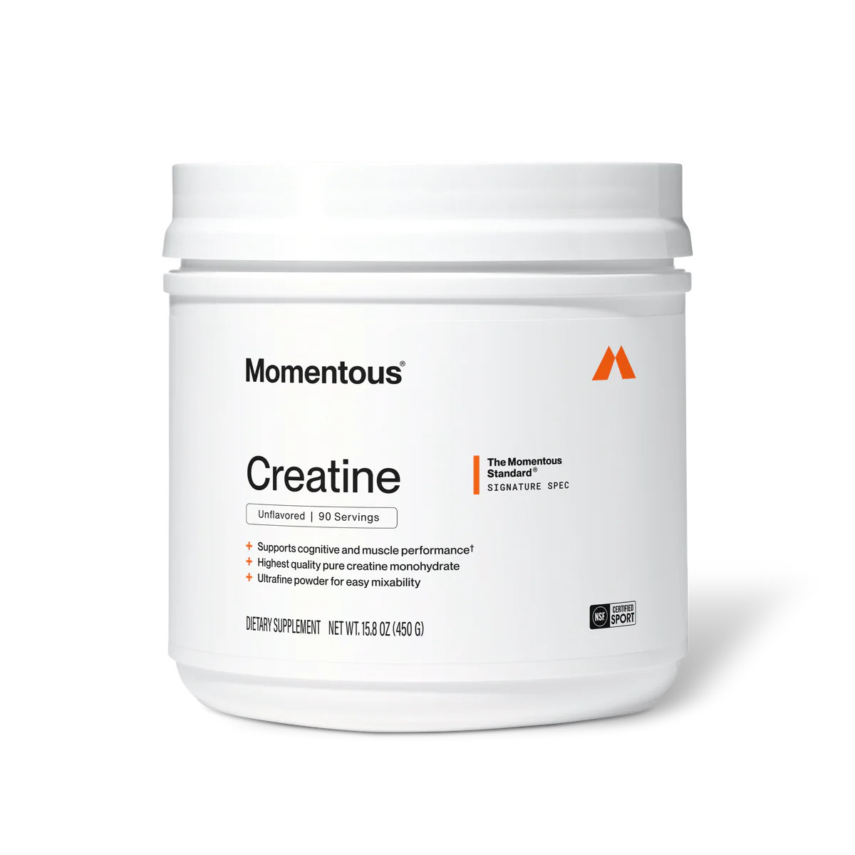 Momentous Creatine Monohydrate 90 Servings | Signature Spec | Momentous
