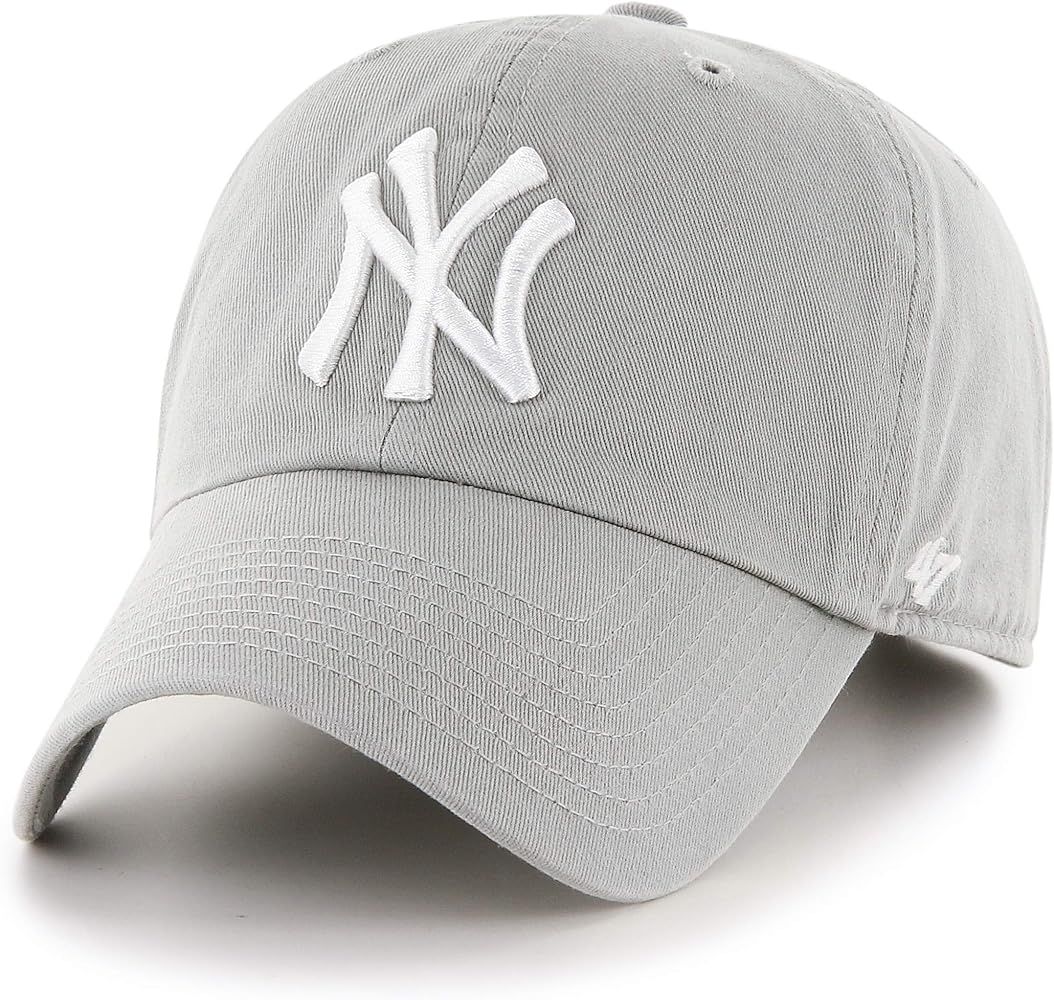 '47 Brand Clean Up Baseball Hat New York Yankees,Light Grey/White | Amazon (US)