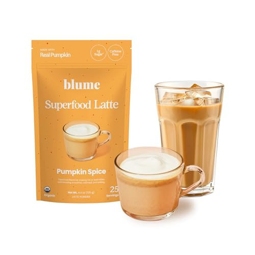 Blume Pumpkin Spice Latte - Superfoods Powdered Latte - Syrup free, Organic & Vegan Latte - 25 Servings (125g) | Amazon (US)