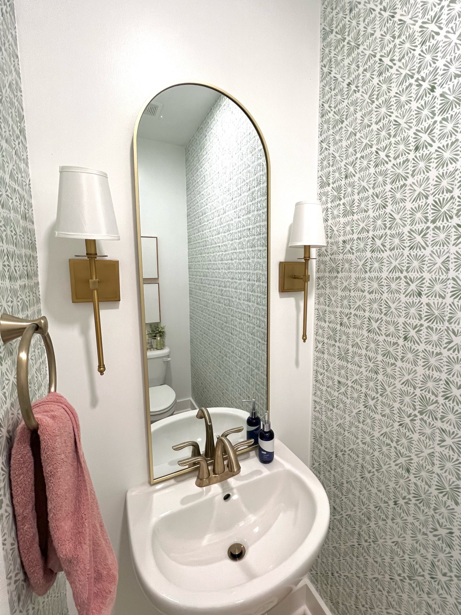 This peel and stick wallpaper made application so simple in our small half bathroom! It’s currently 25% off at Target!

#LTKsalealert #LTKhome #LTKstyletip
