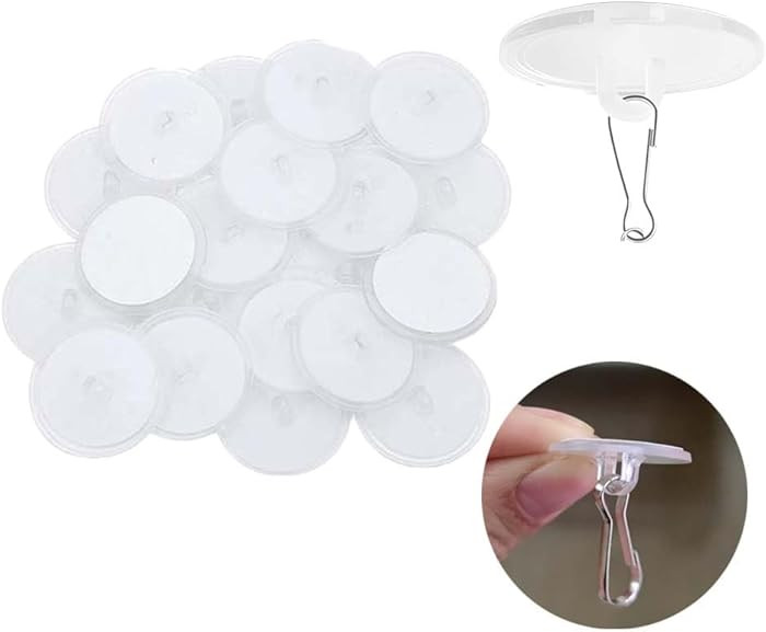 40 Pack Self Adhesive Wall Hook Sticky Ceiling Hooks Small Disc Sticker Hanger for Christmas Fest... | Amazon (US)