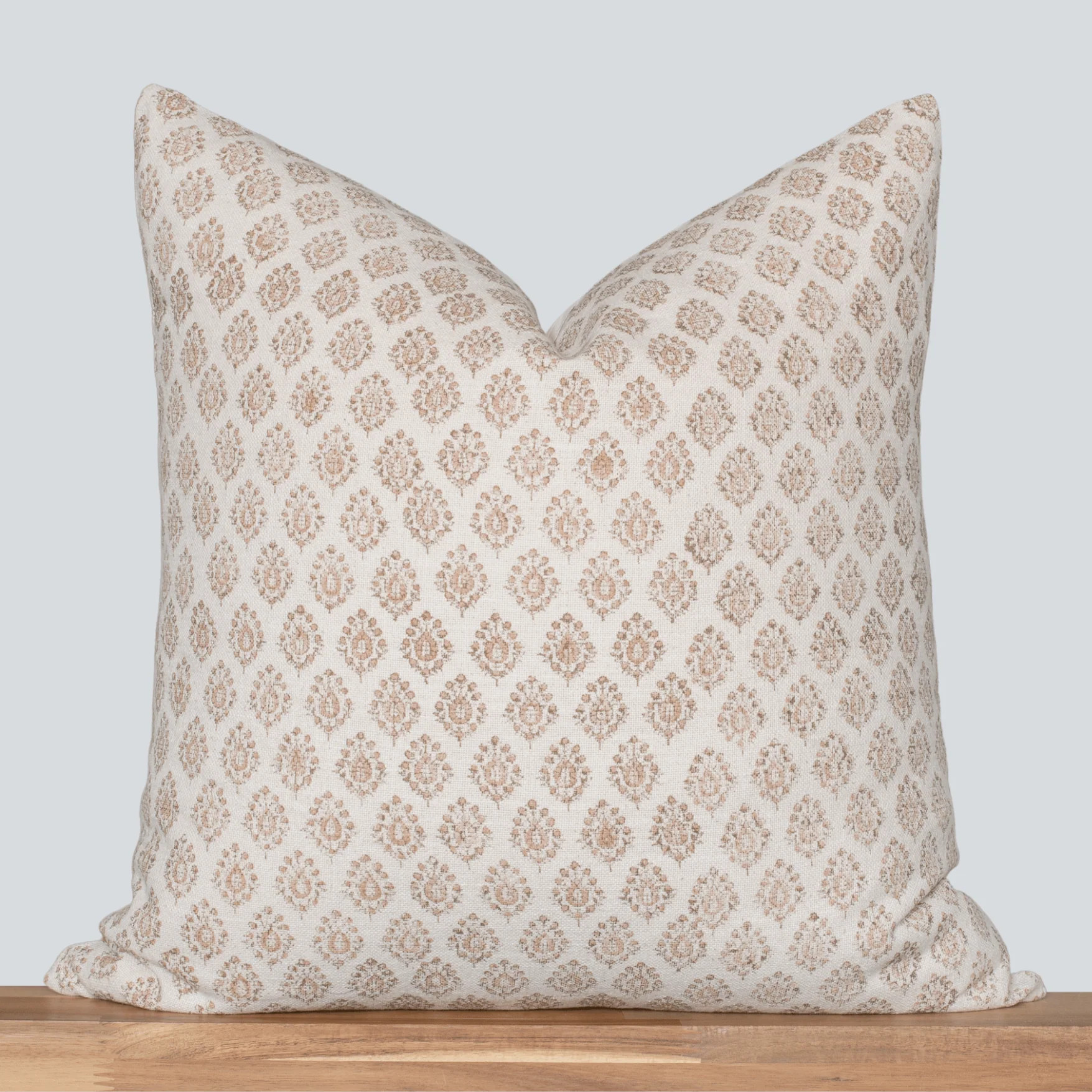 Marie Block Printed Pillow Cover | Brown + Peach/Salmon | Apartment No.3