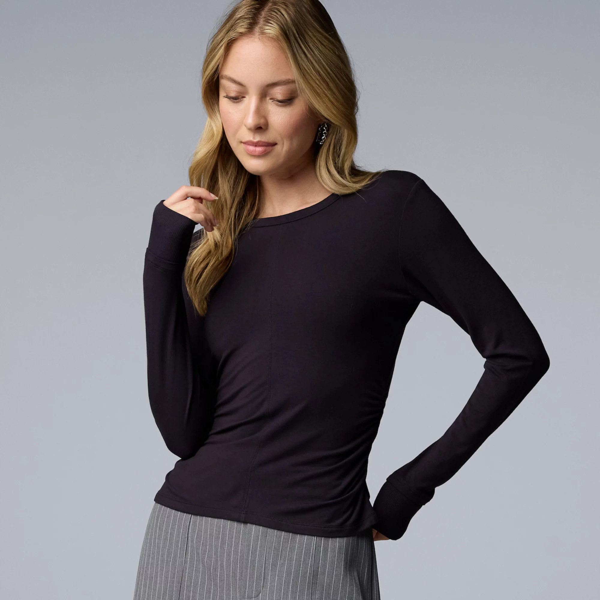 Women's Simply Vera Vera Wang Long Sleeve Crewneck Tee | Kohl's