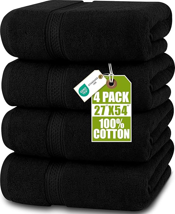 Utopia Towels 4 Pack Premium Bath Towels Set, 27 by 54 Inches, 100% Ring Spun Cotton 600GSM, Ligh... | Amazon (US)