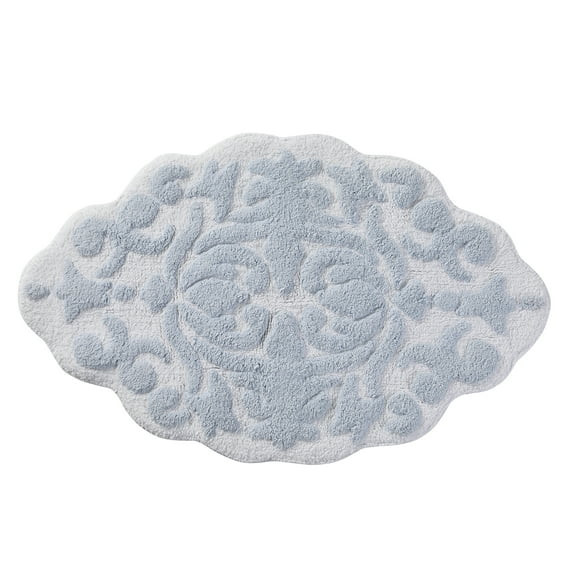 My Texas House Mallory Blue Medallion Cotton Tufted Bath Rug, 20" x 32" | Walmart (US)