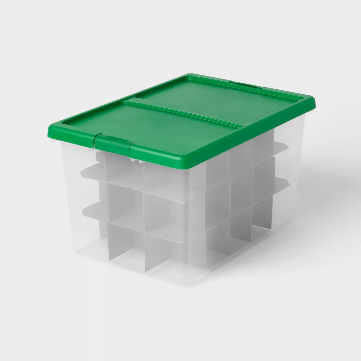 Large Latching Clear Ornament Storage Box - Green Lid - Brightroom™ | Target