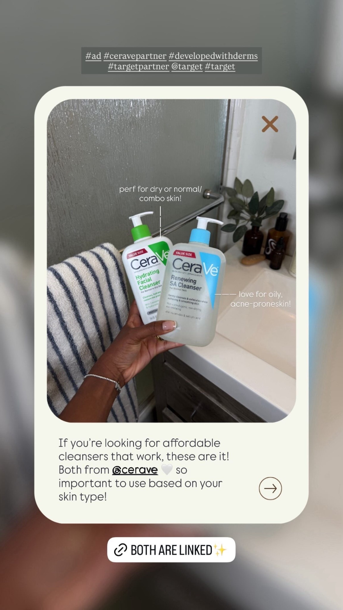 #ad Do you use the right cleanser based on YOUR skin type? Here are two from @cerave that I love if you have oily, acne-prone skin AND dry or normal skin. Linking my top picks below.

#ceravepartner #developewithyderms #targetpartner @target #target 

#LTKBeauty