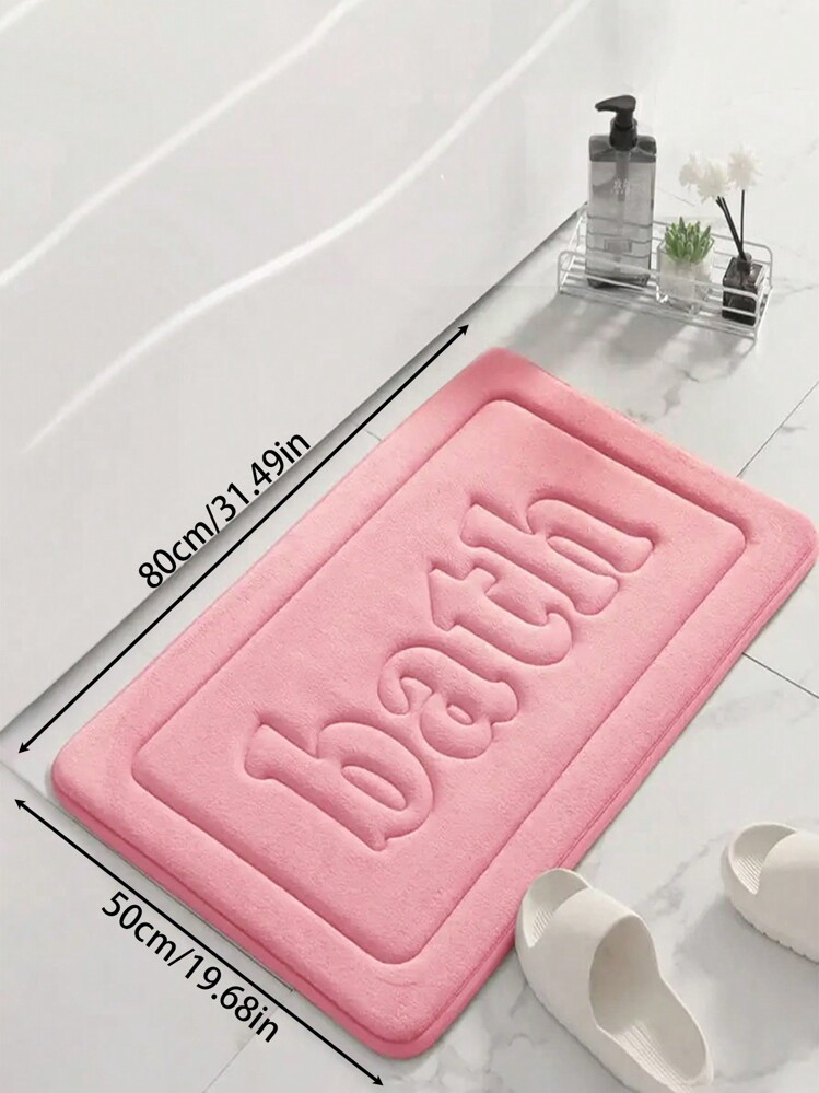 TrendsPink Bathroom Memory Foam Flannel Floor Mat, Doormat, Anti-skid Bathroom Mat | SHEIN