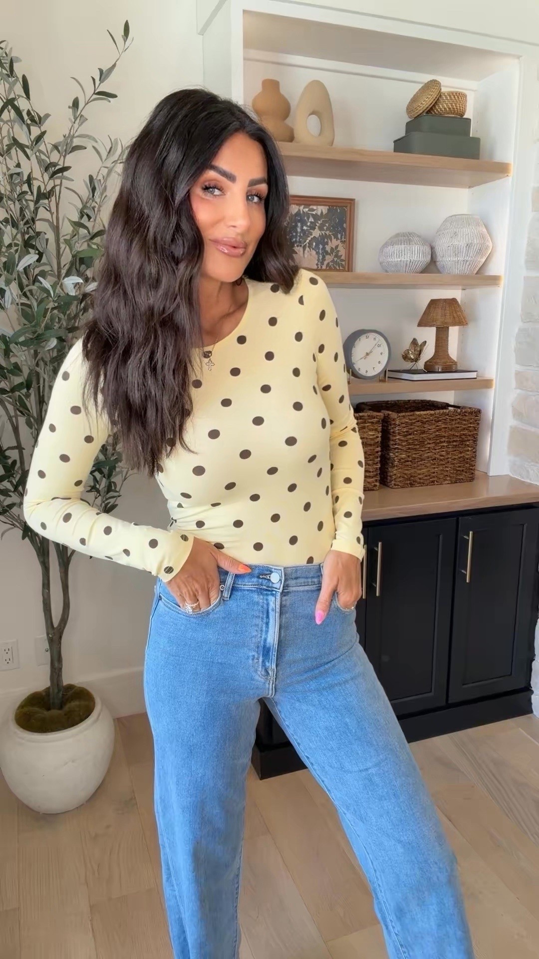 Polka dot long sleeve in a small

#LTKootd #LTKOver40