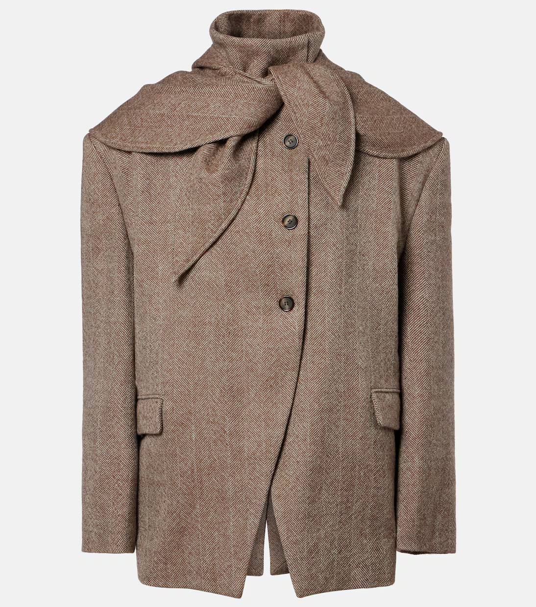 Herringbone hooded wool-blend blazer | Mytheresa (US/CA)