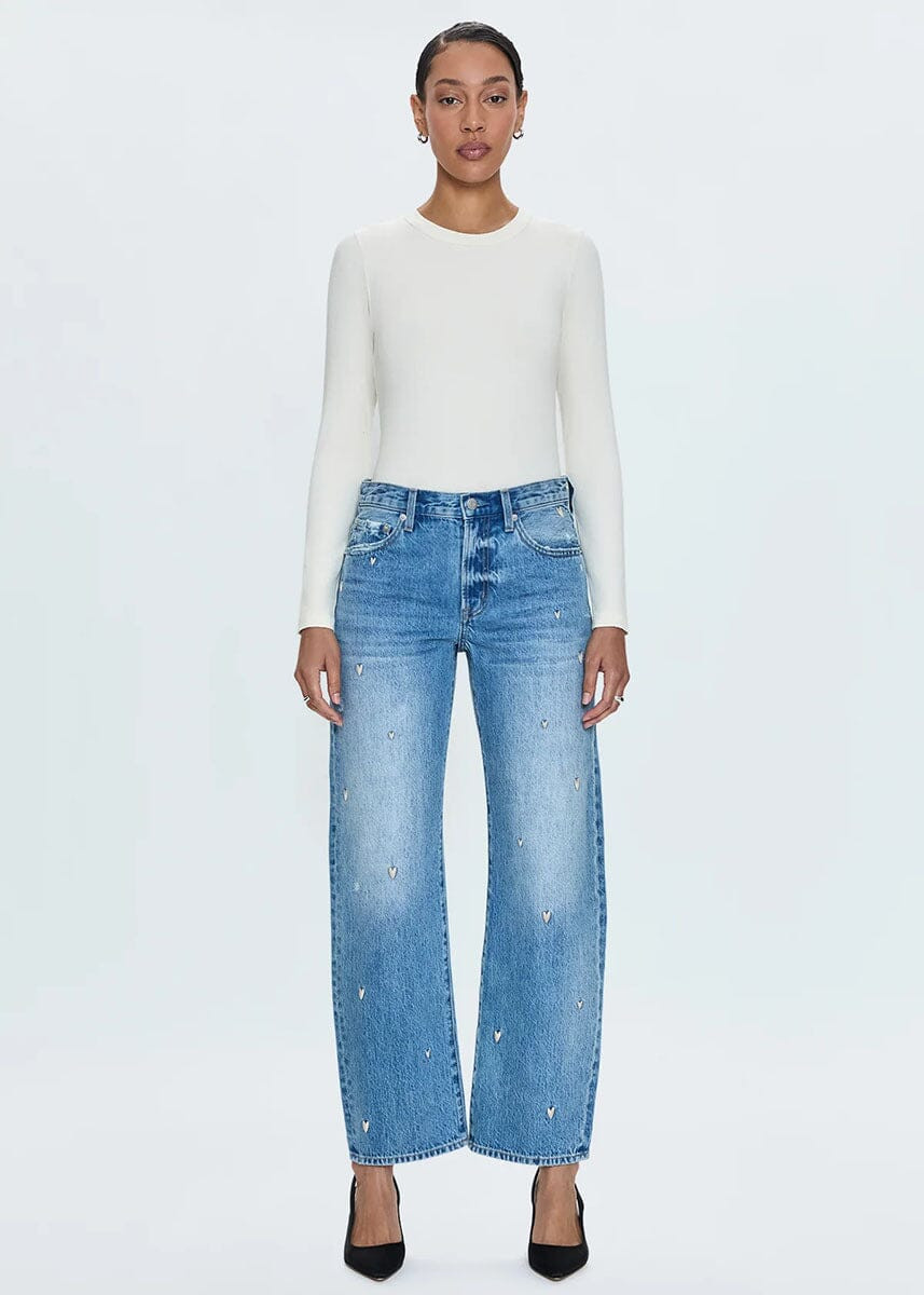 Lexi Mid Rise Bowed Straight - Confetti Vintage 25 | Alice & Wonder