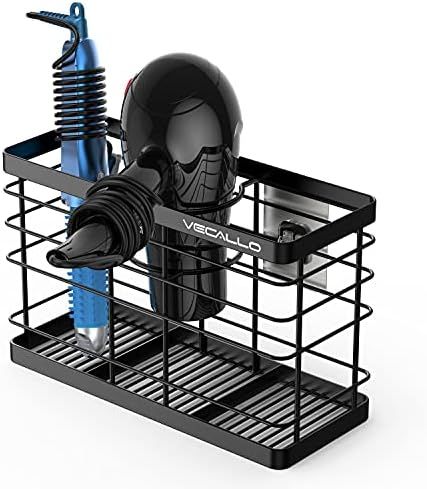 Hair Tool Organizer, Metal Wire Bathroom Wall Mount Hair Care Styling Tool Organizer Storage Bask... | Amazon (US)