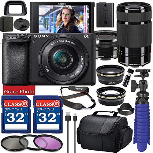 Sony a6400 4K Mirrorless Camera ILCE-6400/B Body Only with Travel Case Gadget Bag and Deco Gear Delu | Amazon (US)