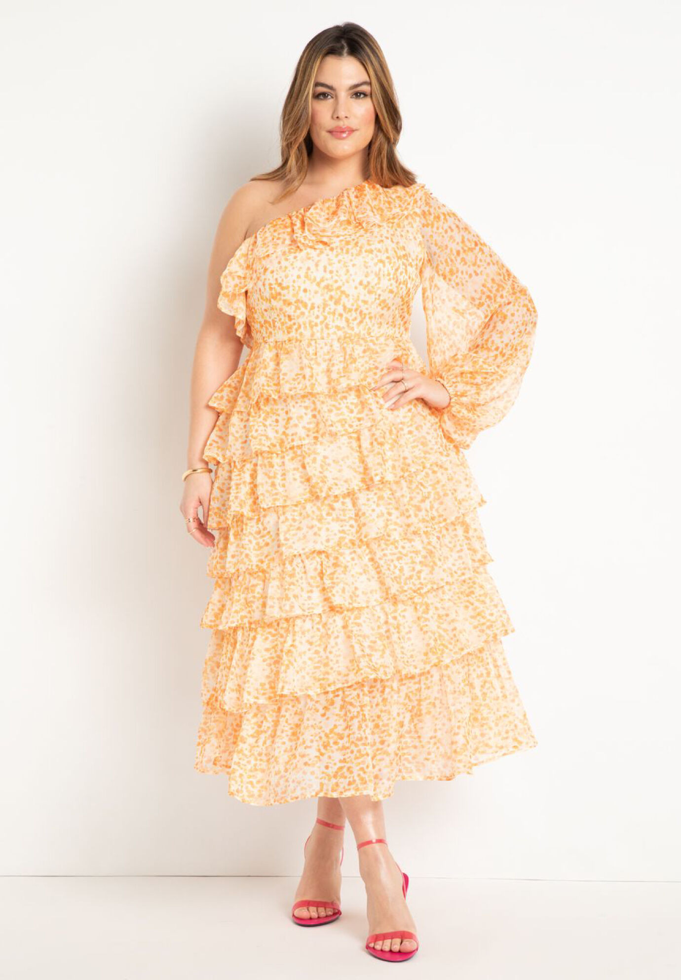 Chiffon Ruffled Dress | Eloquii