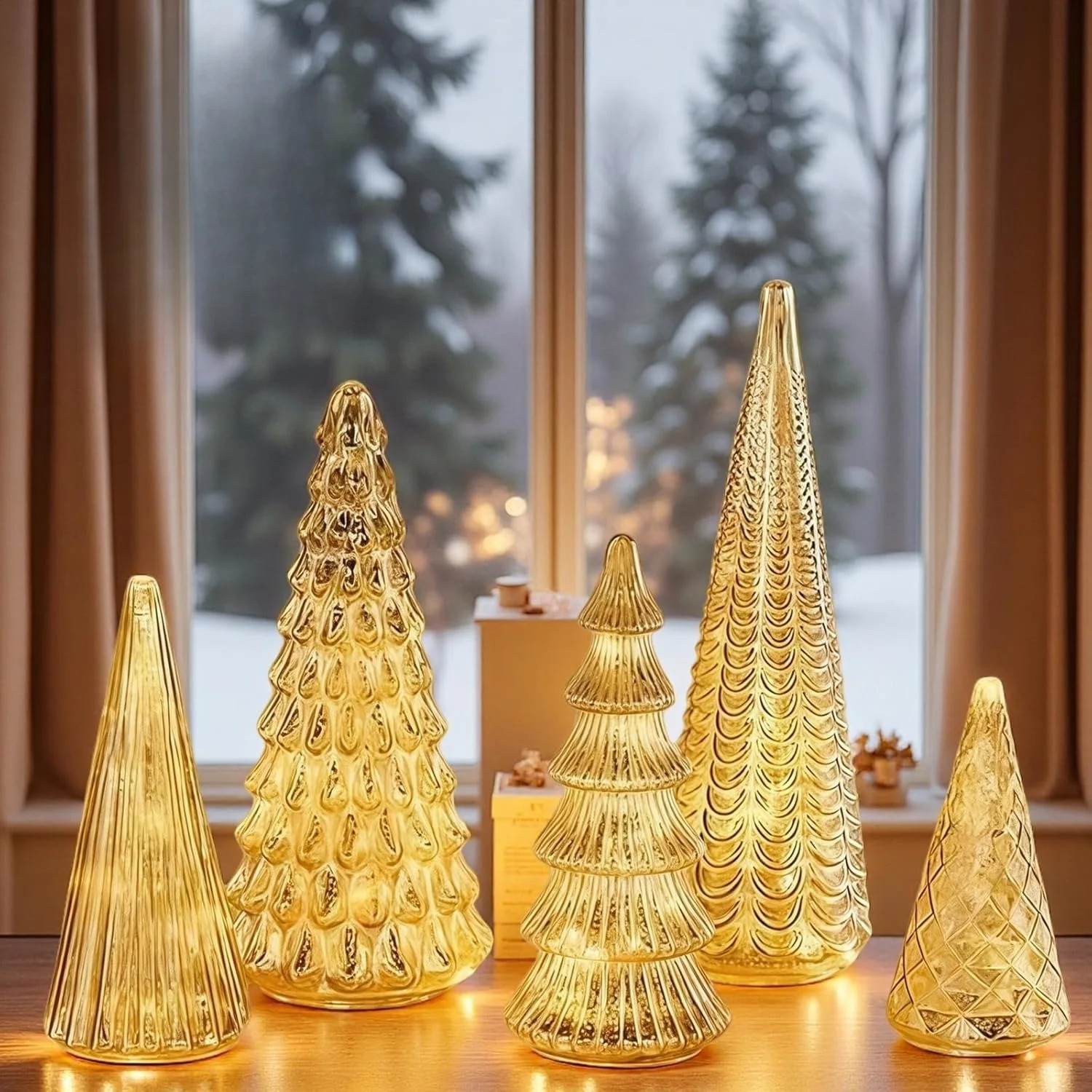 BFF Collection Set of 5 Illuminated Plastic Christmas Trees, 2026 New Upgrade Light-Up LED Trees ... | Walmart (CA)