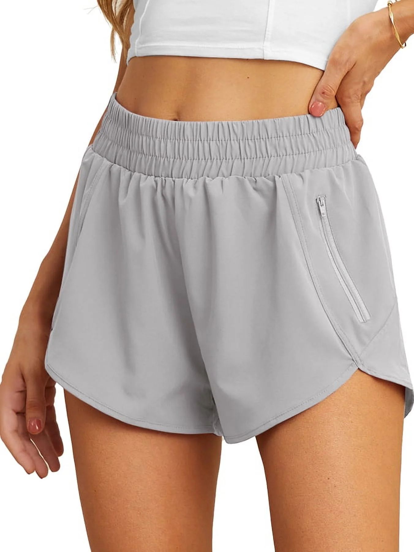 Cueply Women's Running Shorts High Waisted Athletic Gym Workout Shorts with Liner Zipper Pockets ... | Walmart (US)