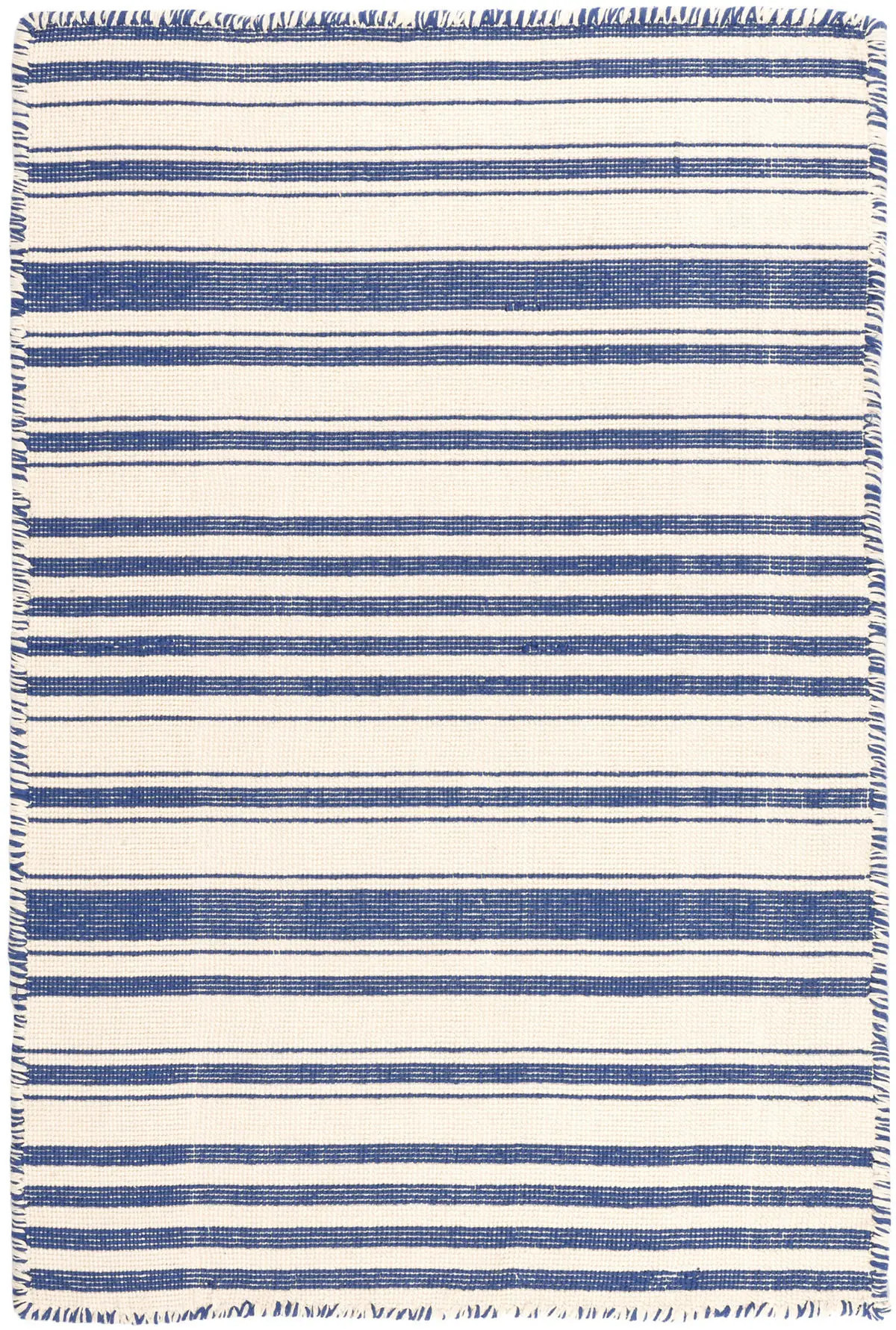 Hampshire Stripe Cobalt Woven Cotton Rug | Annie Selke