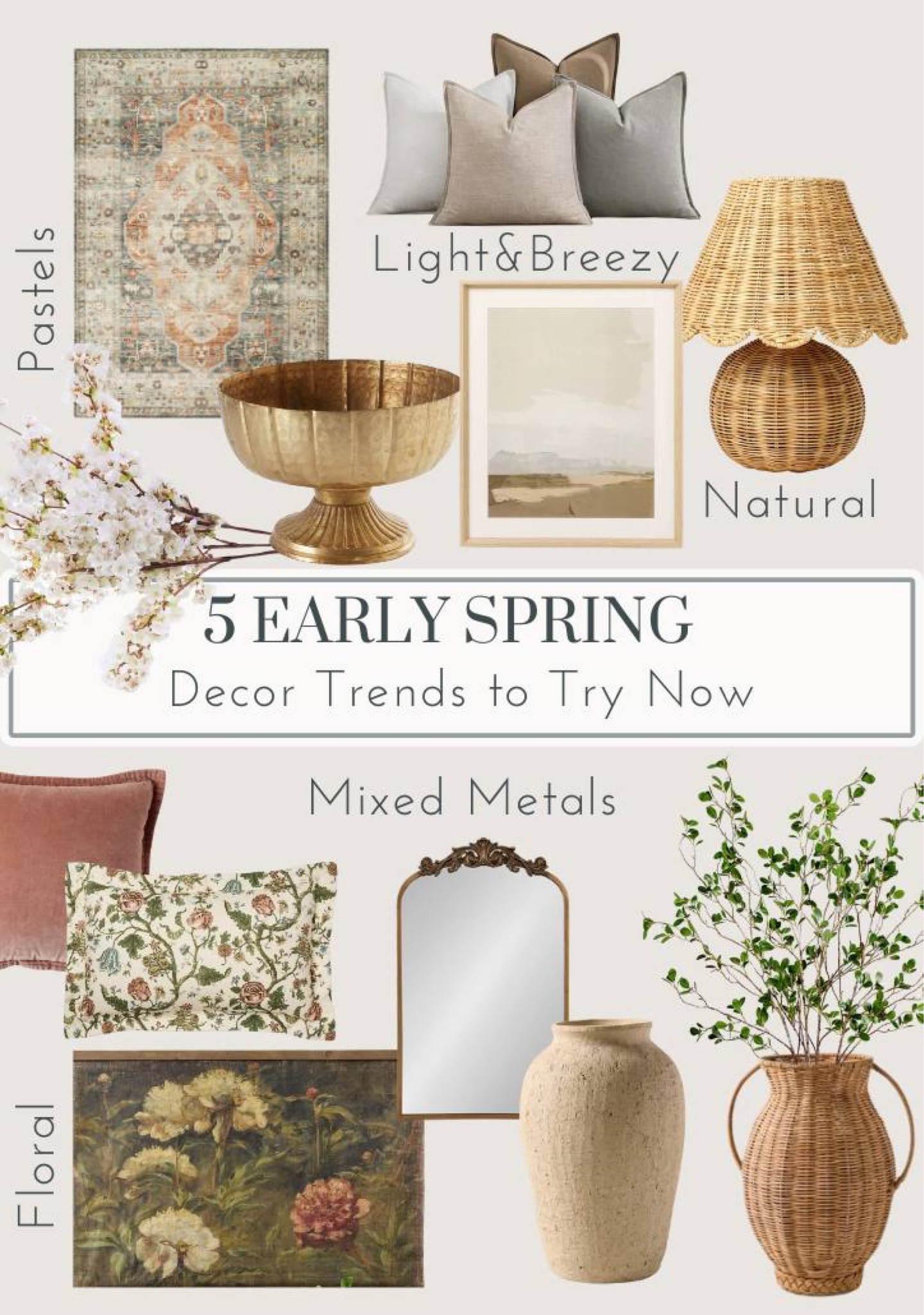 
Spring is in the air, and I’ve rounded up my favorite decor trends to help you refresh your home for the season! From soft pastel accents to bold florals and natural textures, these 5 early spring decor trends are easy to try and totally affordable. 

#LTKSeasonal #LTKHome