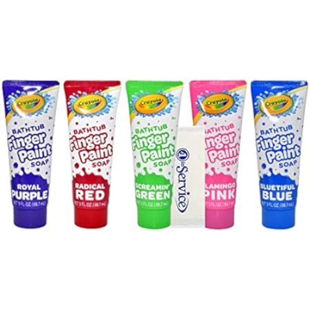 Crayola Bathtub Fingerpaint 5 Color Variety Pack, 3 Ounce Tubes (Bluetiful Blue, Screamin' Green, Ra | Amazon (US)