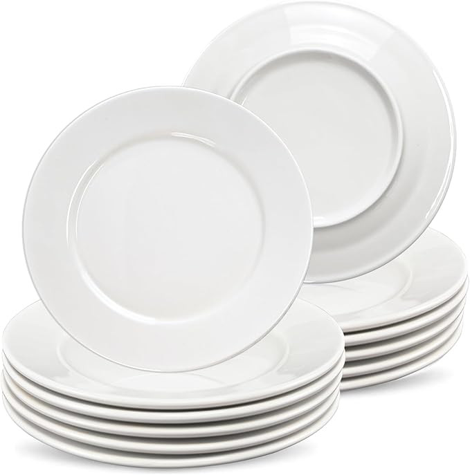 Porcelain Dinner Plates Set of 12 White Small Round Dinner Plate 6 inch Ceramic Dessert,Salad Pla... | Amazon (US)