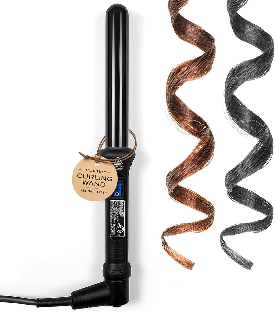 NuMe Classic Ceramic Curling Wand - Tourmaline 25mm Barrel Hair Curler, Negative Ion Conditioning... | Amazon (US)