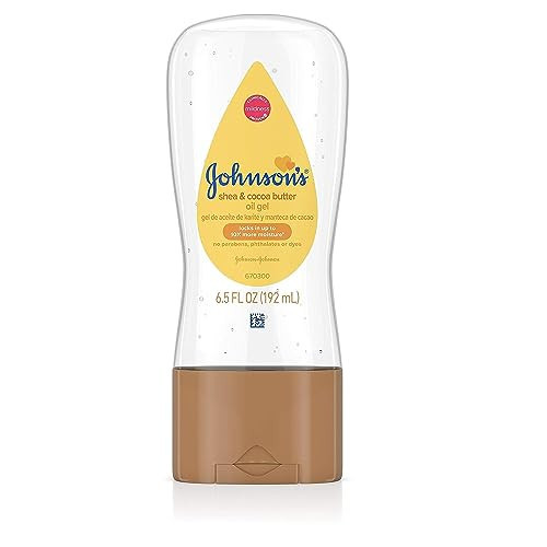 Johnson's Baby Oil Gel, Moisturizing Baby Massage Mineral Oil Enriched with Shea & Cocoa Butter, Dry Skin Relief for Babies, Kids & Adults, Nourishing & Gentle on Delicate Skin, 6.5 fl. oz | Amazon (US)