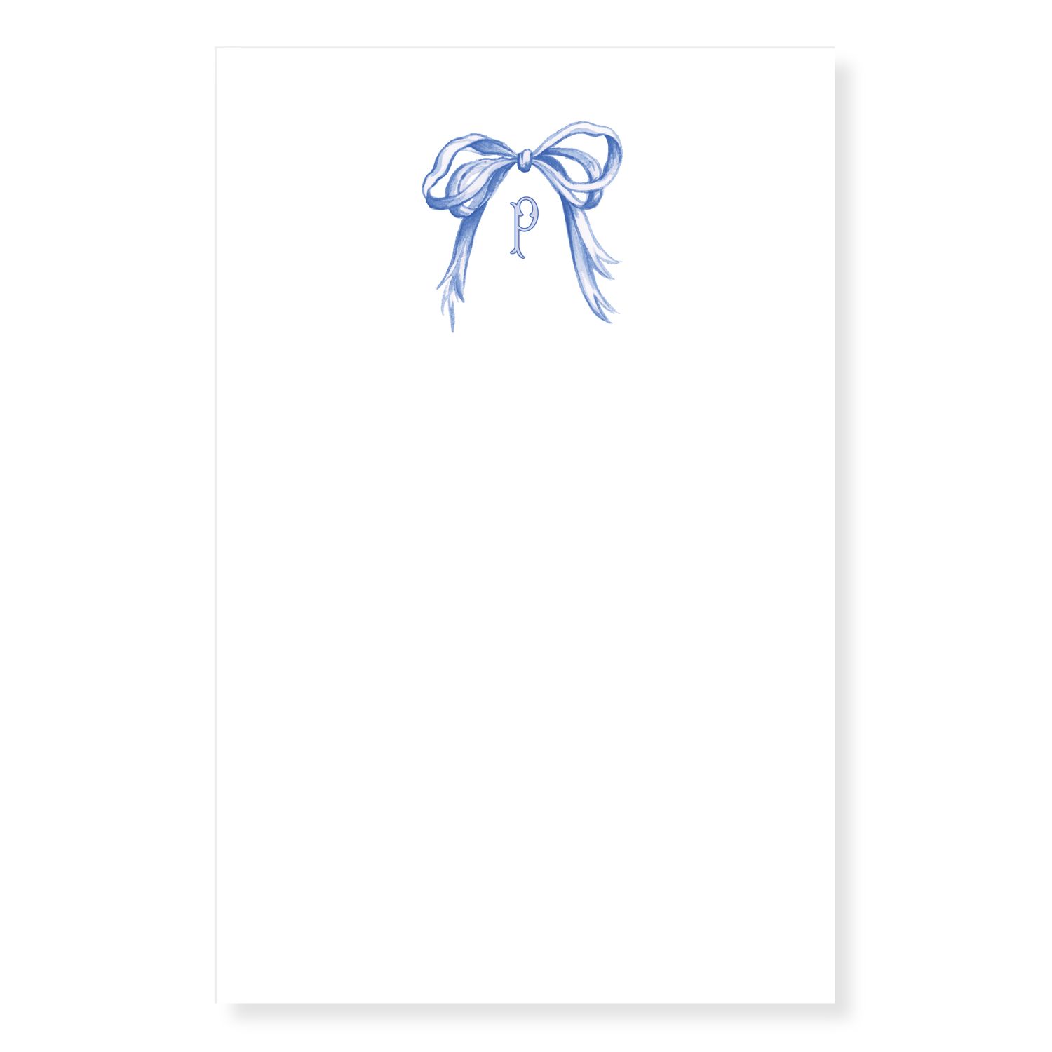Blue and White Grandmillennial Bow Personalized Notepad — Simply Jessica Marie | Simply Jessica Marie
