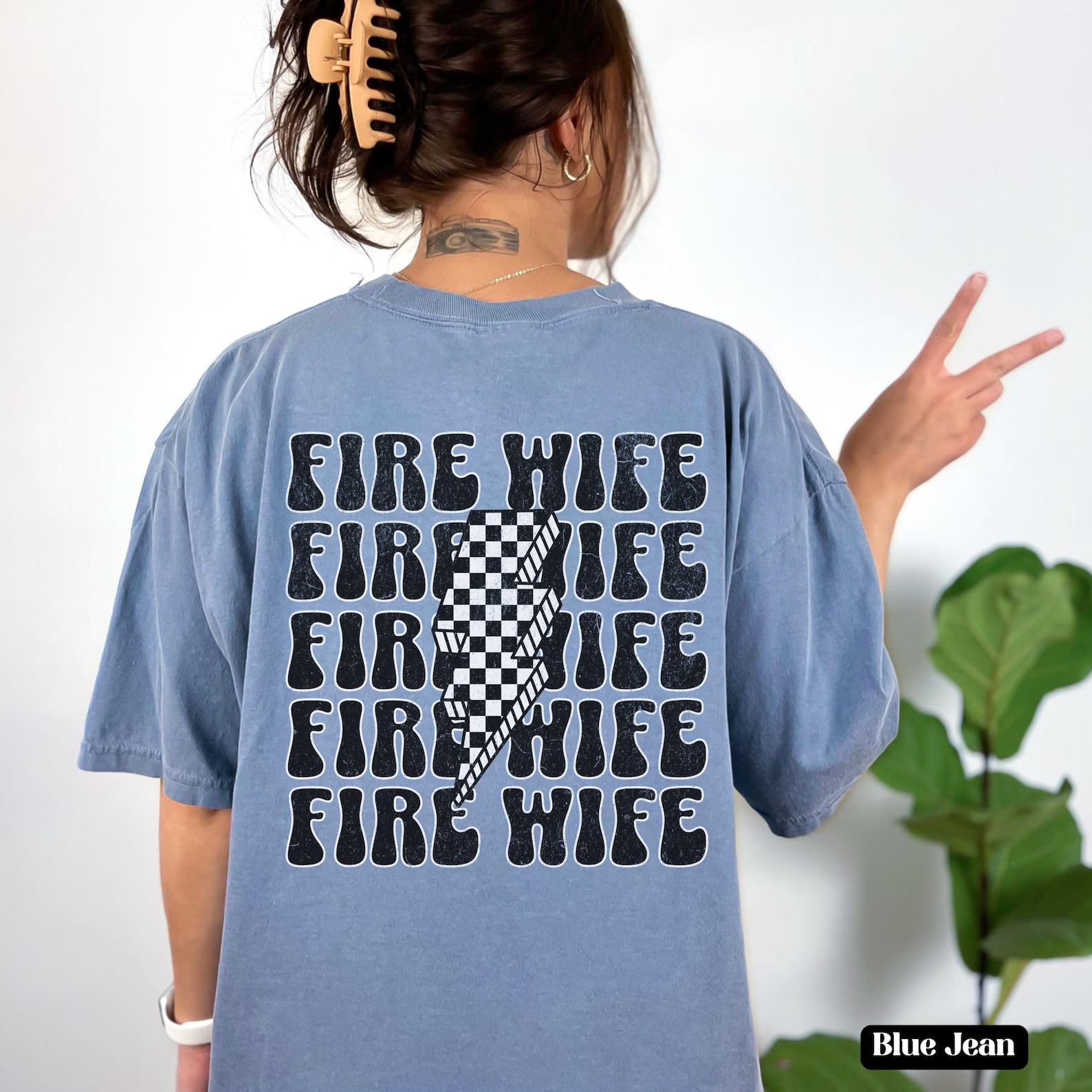 Firefighter Wife Shirt First Responder EMT Thin Red Line Fireman Girlfriend Tshirt Fire Chief Wif... | Etsy (US)