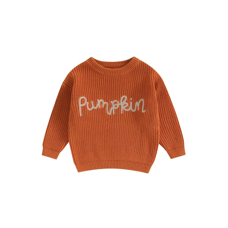 Bagilaanoe Toddler Baby Girl Boy Halloween Sweater Long Sleeve Letter Embroidery Pullover 3M 6M 9... | Walmart (US)