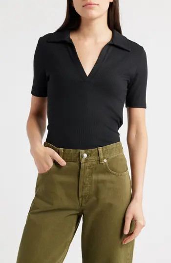Madewell Drapey Rib Polo | Nordstrom | Nordstrom