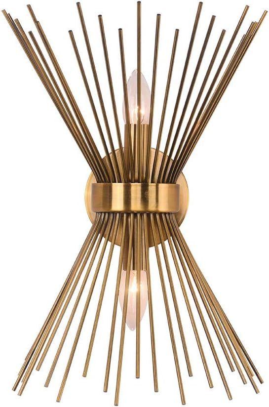 EDISLIVE 2-Bulb Vanity Light Mid-Century Modern Starburst Wall Sconce Lamp Sunburst Sconce Wall L... | Amazon (US)