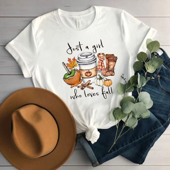 Just a Girl Who Loves Fall Shirt Womens Fall Shirts Cute | Etsy | Etsy (US)