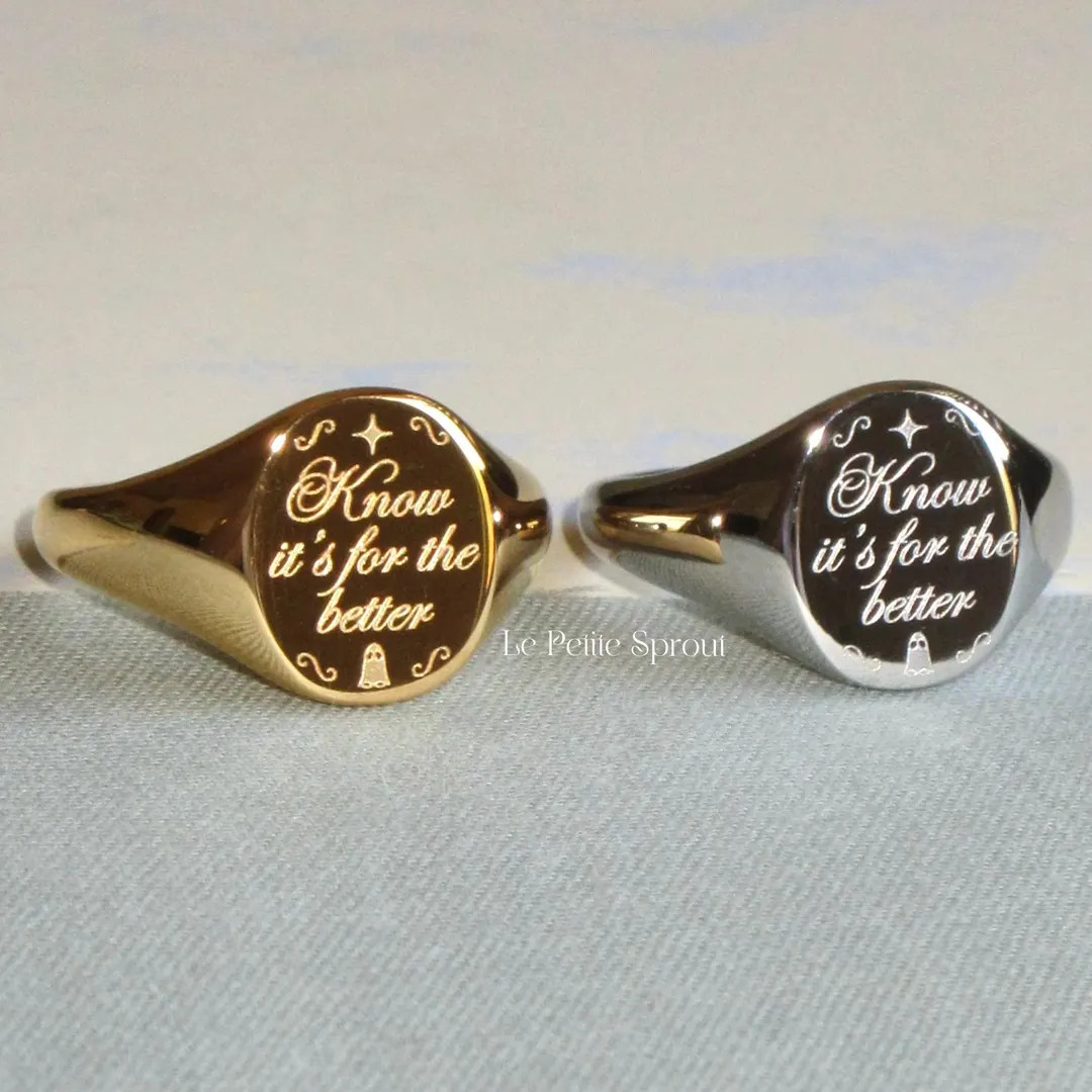 For the Better Ghost Stainless Steel Ring · Signet Ring · Waterproof Jewelry · Birthday Gift f... | Etsy (US)