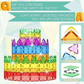 Goodtiles Magnetic Tiles Magnet Toys for Girls Boys, Sensory STEM Kids Toys Magnetic Blocks Build... | Amazon (US)
