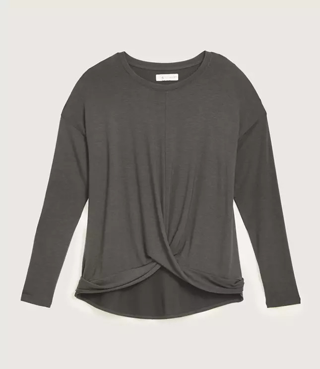 Lou & Grey Softened Jersey Twist Top | LOFT