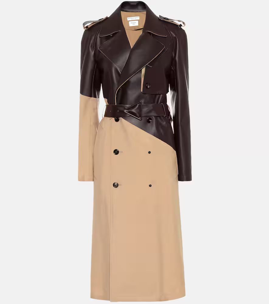 Leather and wool gabardine trench coat | Mytheresa (US/CA)