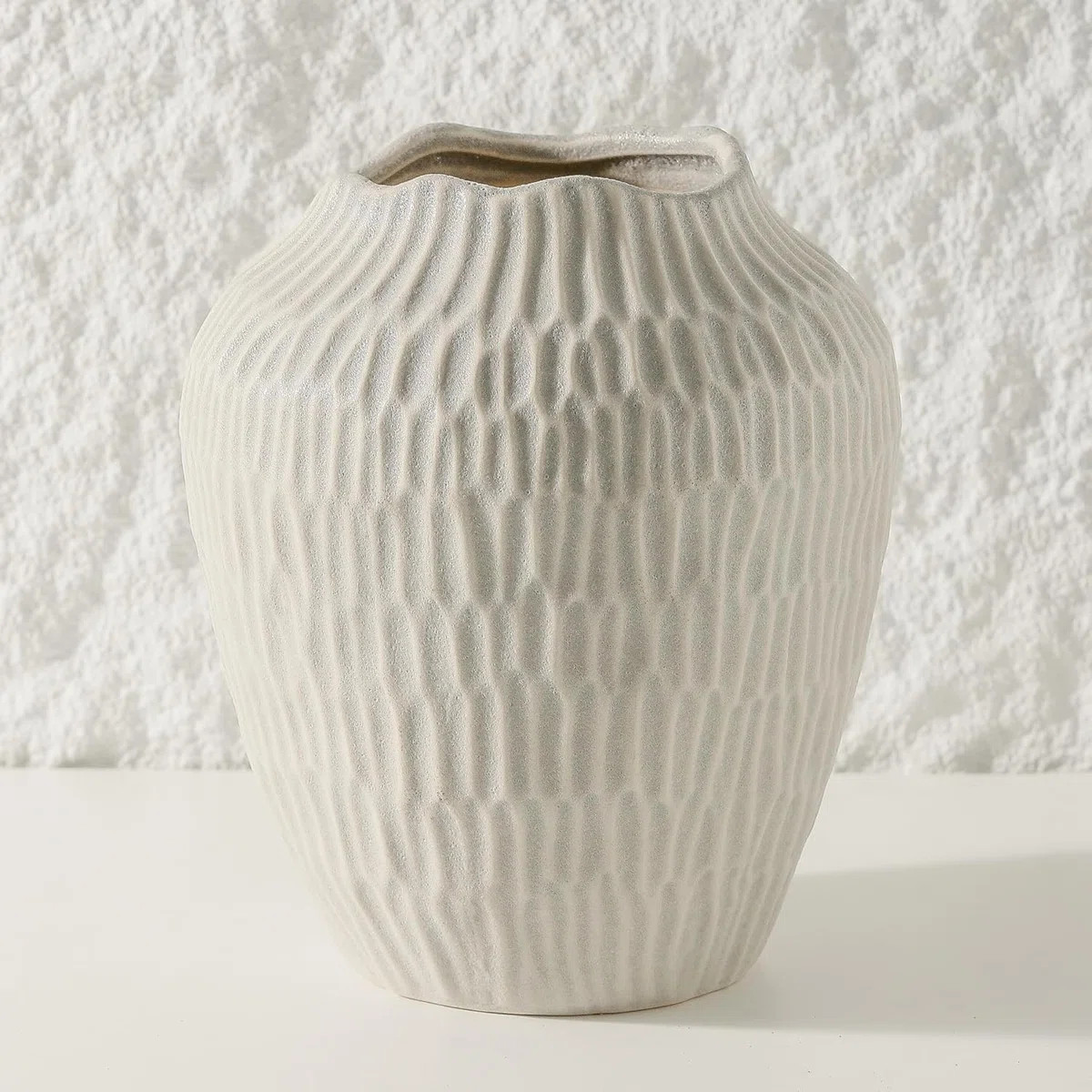 Ceramic Vase For Home Decor, Modern Minimalist Flower Vase With Art Texture, Decorative Vase For ... | Wayfair North America