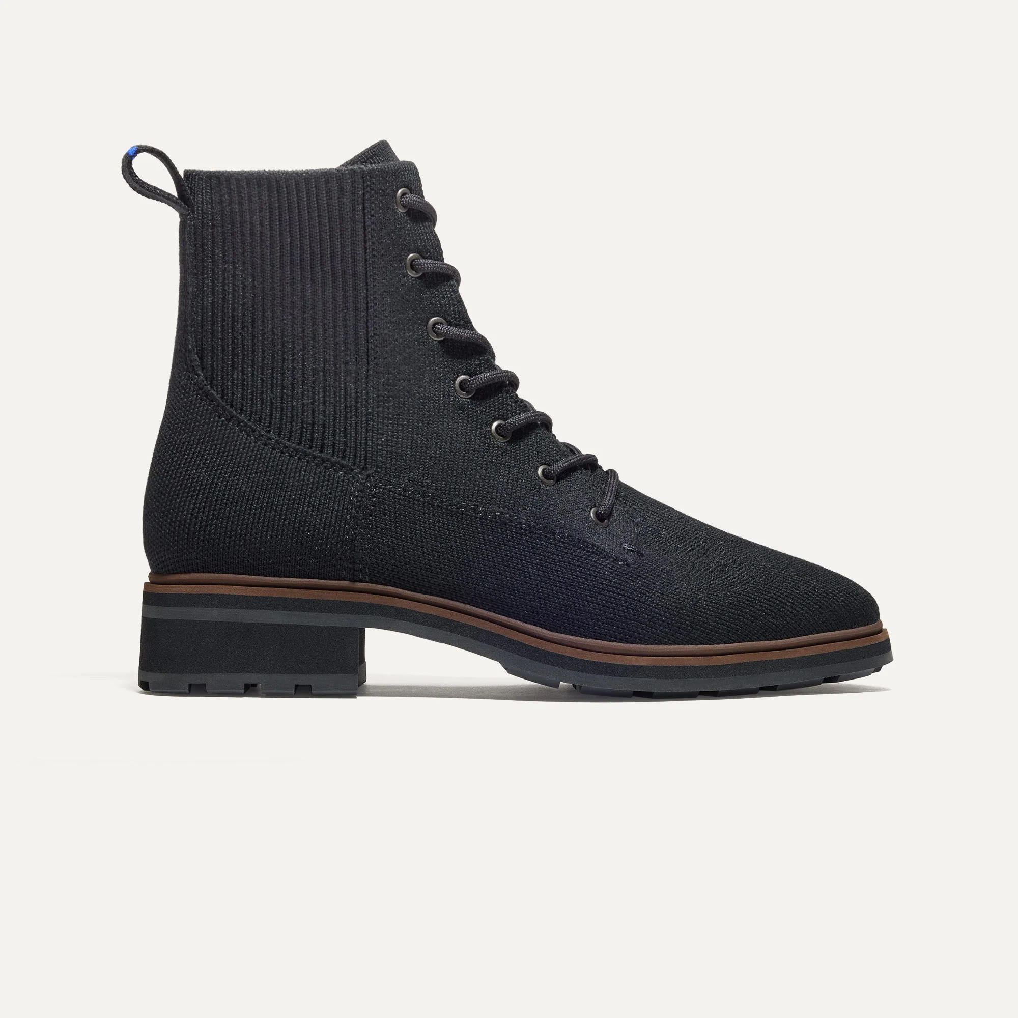 The Laced Lug Boot in Onyx Black | Rothy's | Rothy's