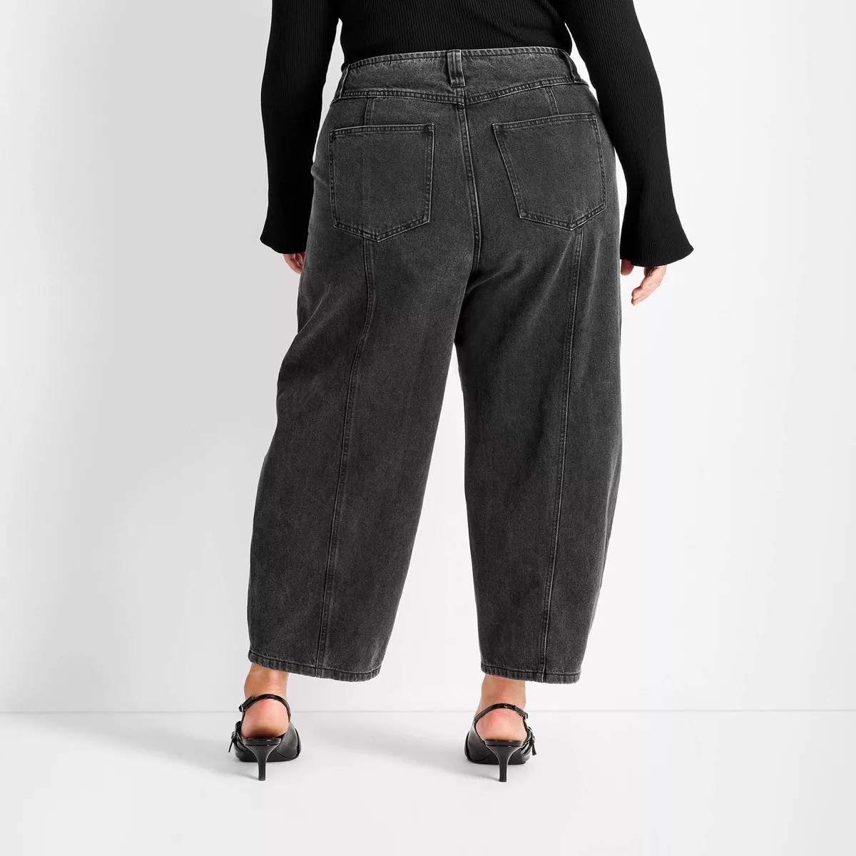 Women's Mid-Rise Barrel Leg Jeans - Future Collective | Target