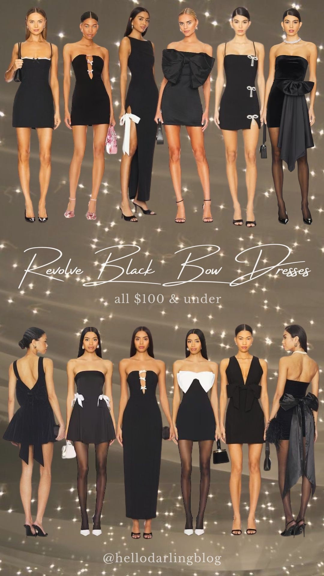 Black Bow Dresses Under $100 | Holiday Party Outfit Ideas 

All the best black bow dresses under $100 from Revolve — perfect for holiday parties, New Year’s Eve, winter weddings, date nights, and all the festive events this season. This curated edit includes affordable little black dresses, bow-detail minis, trending 2025 silhouettes, chic cocktail dresses, and elegant evening looks that feel designer without the price tag. Shop budget-friendly holiday outfit ideas, classic black dress inspiration, and timeless winter fashion all in one place. #LTKPartyStyle #LTKDresses #HolidayOutfits #BlackDressInspo #NYEOutfit #WinterStyle #ChicOnABudget #BowDress #LTKFashion 

#LTKSeasonal #LTKHoliday #LTKFindsUnder100