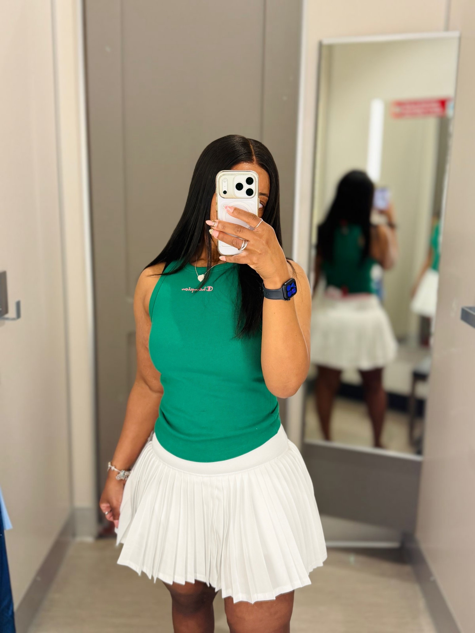 Wearing a size small in the top and bottoms. Super cute fit for the spring time, if you are thicker in the midsection you can size up because the band is thicker. The shorts underneath are comfortable on and has a pink and green trim. Comes in different color options 

#LTKU #LTKPetite #LTKSeasonal