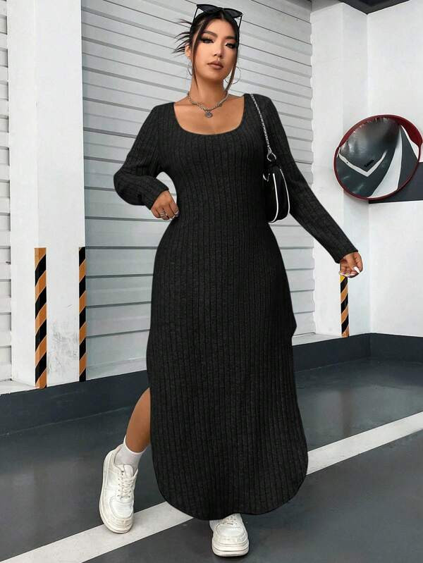 Plus Split Thigh Dress | SHEIN