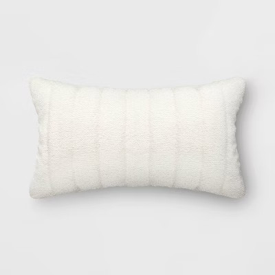 Oversized Channeled Boucle Lumbar Throw Pillow Off-White - Threshold™ | Target