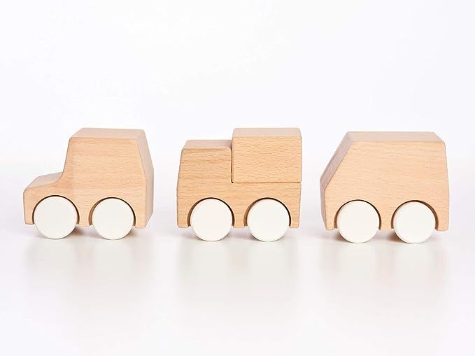 Tinkerton New Vehicles - Wood Car, Truck, Van Baby Toy - 2.25” Wide - Educational, Easy for Tod... | Amazon (US)