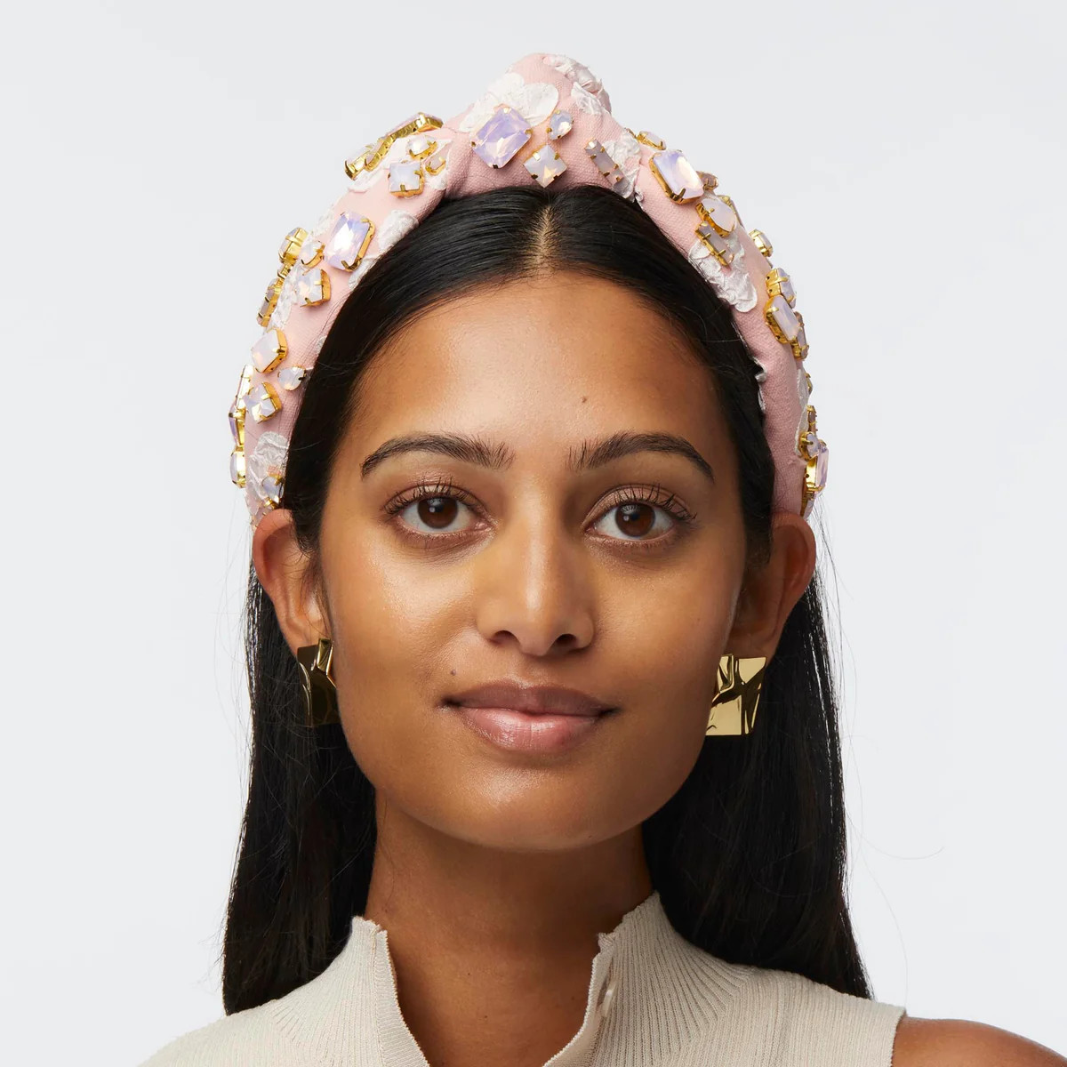 BLUSH MELON CANDY CRYSTAL KNOTTED HEADBAND | LELE SADOUGHI